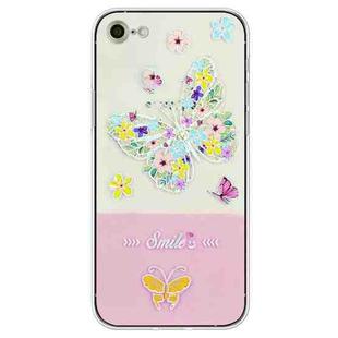 For iPhone SE 2022 / SE 2020 / 8 / 7 Bronzing Butterfly Flower TPU Phone Case(Colorful Butterfly)