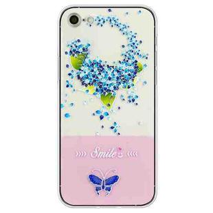 For iPhone SE 2022 / SE 2020 / 8 / 7 Bronzing Butterfly Flower TPU Phone Case(Hydrangea)