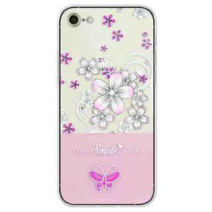 For iPhone SE 2022 / SE 2020 / 8 / 7 Bronzing Butterfly Flower TPU Phone Case(Cherry Blossoms)