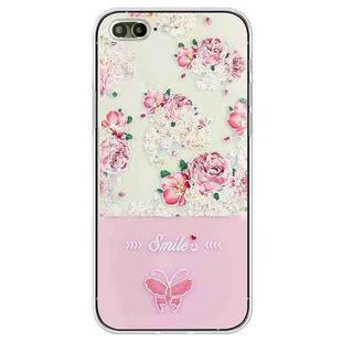 Bronzing Butterfly Flower TPU Phone Case For iPhone 8 Plus / 7 Plus(Peony)