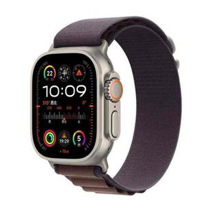 Nylon Loop Watch Band For Apple Watch Ultra & Ultra 2 49mm / Series 9&8&7 45mm / SE 2&6&SE&5&4 44mm(Indigo Blue)