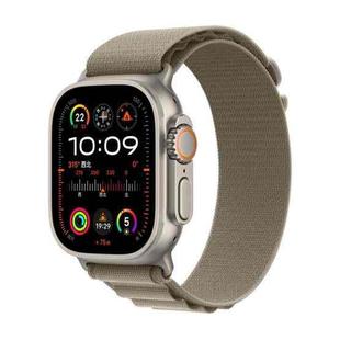 Nylon Loop Watch Band For Apple Watch Ultra & Ultra 2 49mm / Series 9&8&7 45mm / SE 2&6&SE&5&4 44mm(Olive)