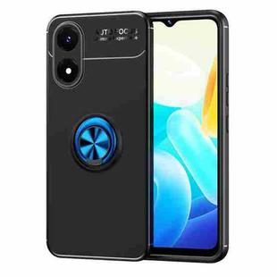 For vivo Y02S Metal Ring Holder TPU Phone Case(Black+Blue)