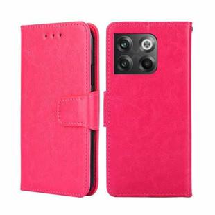 For OnePlus Ace Pro 5G Crystal Texture Horizontal Flip Leather Phone Case(Rose Red)