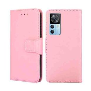 For Xiaomi Redmi K50 Ultra/Xiaomi 12T/Xiaomi 12T Pro Crystal Texture Horizontal Flip Leather Phone Case(Pink)