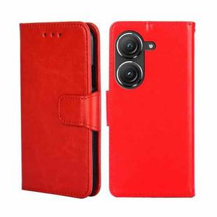 For Asus Zenfone 9 Crystal Texture Horizontal Flip Leather Phone Case(Red)