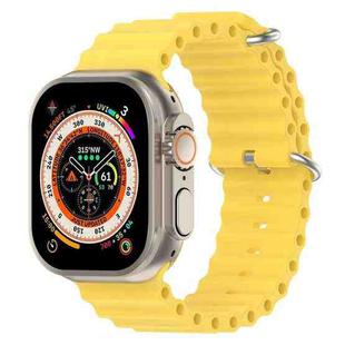 Ocean Silicone Watch Band For Apple Watch Ultra 49mm / Series 8&7 45mm / SE 2&6&SE&5&4 44mm (Yellow)