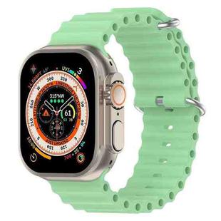 Ocean Silicone Watch Band For Apple Watch Ultra 49mm / Series 8&7 45mm / SE 2&6&SE&5&4 44mm (Light Green)