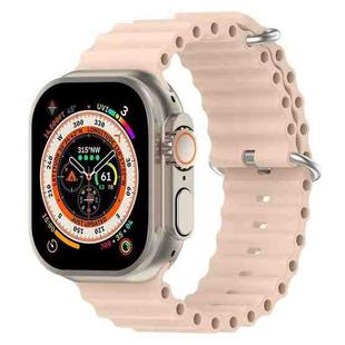Ocean Silicone Watch Band For Apple Watch Ultra 49mm / Series 8&7 45mm / SE 2&6&SE&5&4 44mm (Light Pink)