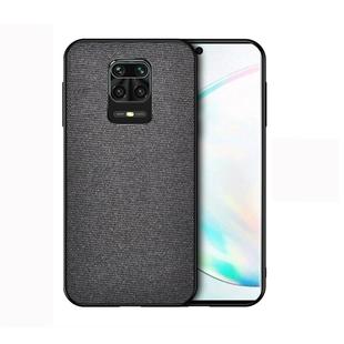 For Xiaomi Redmi Note 9 Pro Shockproof Cloth Texture PC + TPU Protective Case(Black)
