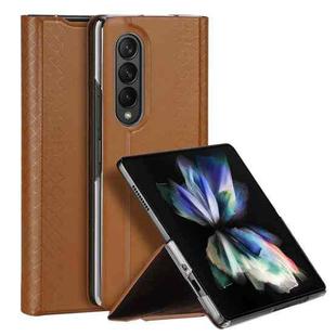 For Samsung Galaxy Z Fold3 5G DUX DUCIS Bril Series PU + TPU Phone Case(Brown)