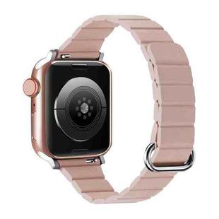 Reverse Buckle Magnetic Watch Band For Apple Watch Series 8&7 45mm / SE 2&6&SE&5&4 44mm(9# Pink)