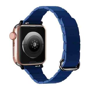 Reverse Buckle Magnetic Watch Band For Apple Watch Series 8&7 45mm / SE 2&6&SE&5&4 44mm(15# Midnight Blue)