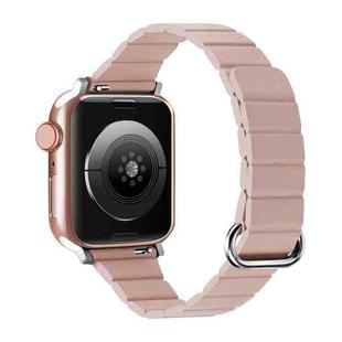 Reverse Buckle Magnetic Watch Band For Apple Watch Series 8&7 41mm / SE 2&6&SE&5&4 40mm(9# Pink)