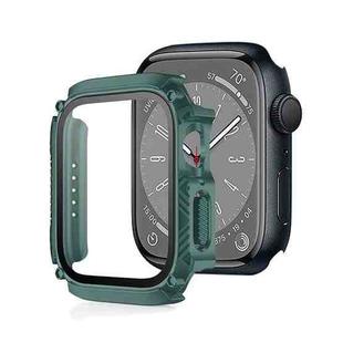 Screen Tempered Glass Film Armor Waterproof Watch Case For Apple Watch Series 8&7 45mm(Green)
