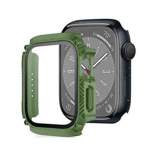 Screen Tempered Glass Film Armor Waterproof Watch Case For Apple Watch Series 8&7 45mm(Army Green)