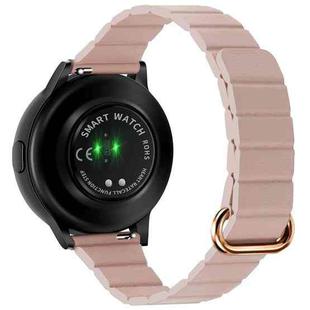 For Samsung Galaxy Watch5 20mm Magnetic Buckle Leather Watch Band(Rose Gold+Gold Pink)