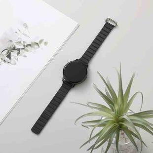 For Samsung Galaxy Watch5 20mm Magnetic Buckle Leather Watch Band(Silver+Pine Green)