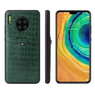 For Huawei Mate 30 Fierre Shann Crocodile Texture PU Leather Protective Case with Card Slot(Green)