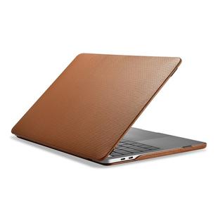 RMA132 For MacBook Pro 15 inch (2016-2019) Universal Cross Texture Ultra-thin Anti-fall Laptop Protective Leather Case(Brown)