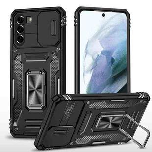 For Samsung Galaxy S22+ 5G Armor PC + TPU Camera Shield Phone Case(Black)