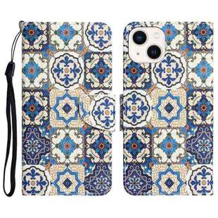 For iPhone 13 Colored Drawing Leather Phone Case(Vintage Totem)