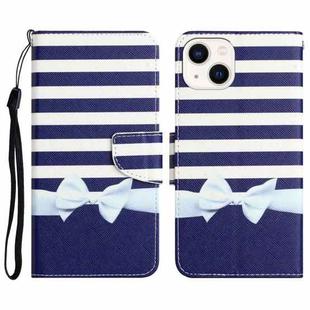 For iPhone 13 Colored Drawing Leather Phone Case(Bow Knot)