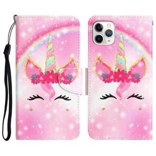 For iPhone 11 Pro Colored Drawing Leather Phone Case(Unicorn)