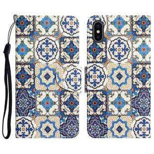 For iPhone XS Max Colored Drawing Leather Phone Case(Vintage Totem)