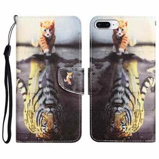 Colored Drawing Leather Phone Case For iPhone 7 Plus / 8 Plus(Tiger)