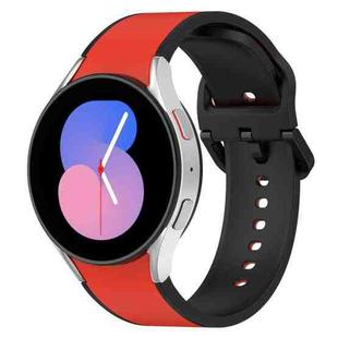 For Samsung Galaxy Watch4 Classic 46mm / Watch4 44mm Two-color Silicone Watch Band(Red Black)