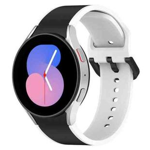 For Samsung Galaxy Watch4 Classic 42mm / Watch4 40mm Two-color Silicone Watch Band(Black White)