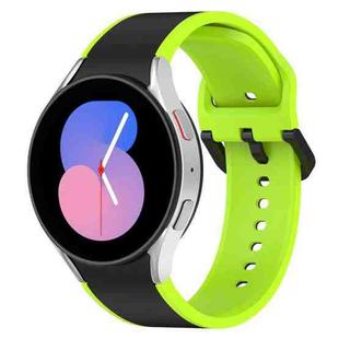 For Samsung Galaxy Watch4 Classic 42mm / Watch4 40mm Two-color Silicone Watch Band(Black Lime)
