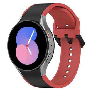 For Samsung Galaxy Watch5 Pro / Watch5 Two-color Silicone Watch Band(Black Red)