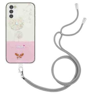 For Samsung Galaxy A13 5G Bronzing Butterfly Flower TPU Phone Case with Lanyard(Dandelions)