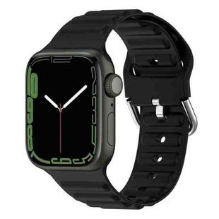 Ocean Ripple Watch Band For Apple Watch Series 8&7 45mm / SE 2&6&SE&5&4 44mm(Black)