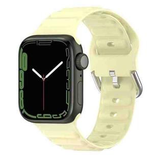 Ocean Ripple Watch Band For Apple Watch Series 8&7 41mm / SE 2&6&SE&5&4 40mm(Cream Yellow)