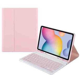 A7 Square Cap Bluetooth Keyboard Leather Case with Pen Slot For Samsung Galaxy Tab S7(Pink)
