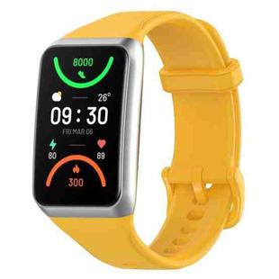 For OPPO Band 2 Solid Color Soft Silicone Watch Band(Yellow)