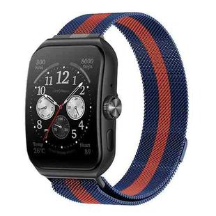 For OPPO Watch 3 Pro Milanese Stainless Steel Metal Watch Band (Blue Orange)