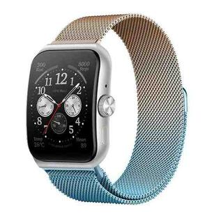 For OPPO Watch 3 Pro Milanese Stainless Steel Metal Watch Band (Gold Blue)
