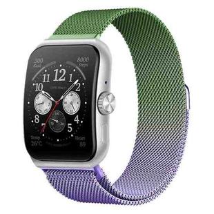 For OPPO Watch 3 Pro Milanese Stainless Steel Metal Watch Band (Purple + Green)