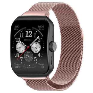 For OPPO Watch 3 Pro Milanese Stainless Steel Metal Watch Band (Rose Pink)