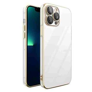 For iPhone 14 Pro Max Electroplating TPU Transparent Phone Case (Gold)