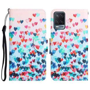 For OPPO A16 Colored Drawing Leather Phone Case(Heart)