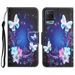 For OPPO A16 Colored Drawing Leather Phone Case(Butterfly)