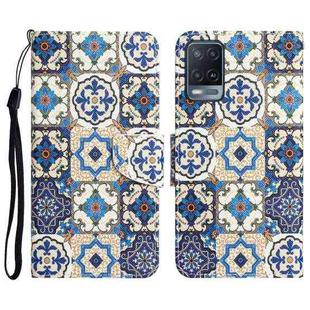 For OPPO A16 Colored Drawing Leather Phone Case(Vintage Totem)