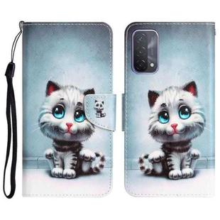 For OPPO A93 5G Colored Drawing Leather Phone Case(Blue Eyes)