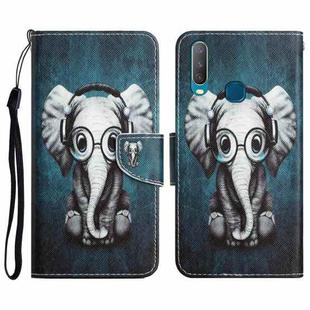 For vivo Y17 / Y12 Colored Drawing Leather Phone Case(Earphone Elephant)