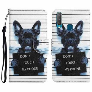 For vivo Y17 / Y12 Colored Drawing Leather Phone Case(Black Dog)